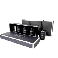 Coffret cadeau personnalisé marque privée de luxe mini bougies parfumées lavande eucalyptus rose boîte d'emballage de bougie en cire de soja sacs avec logo