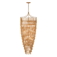 Lustre moderne élégant allongé en plâtre finition laiton pour entrée, salle à manger, table, chambre à coucher