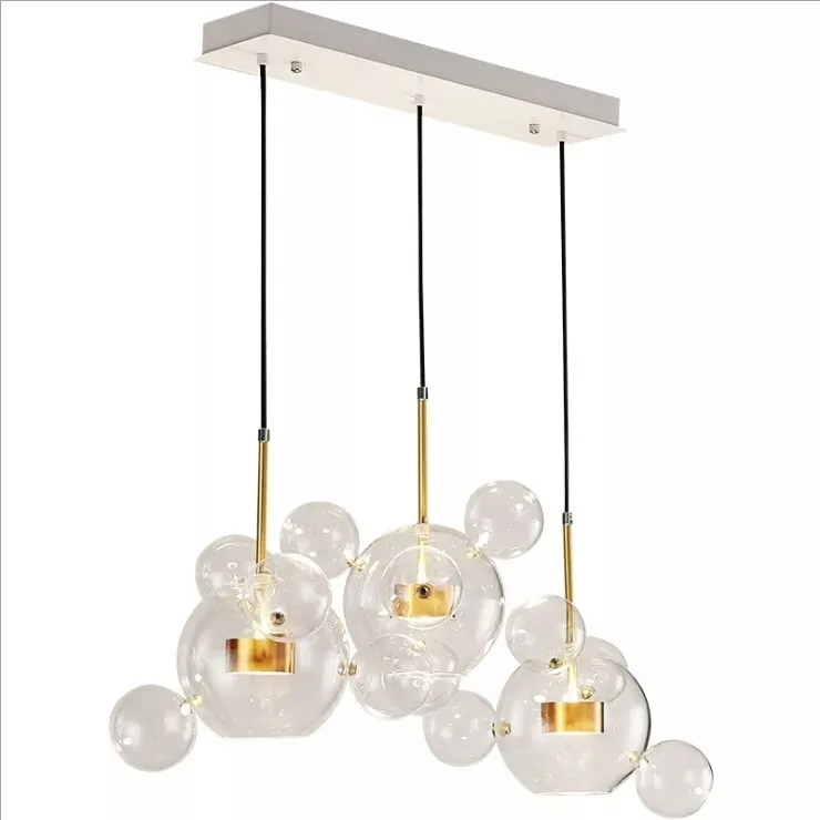 Plafonnier suspendu composé de bulles en Bronze et de verre, design moderne, éclairage d'intérieur, luminaire décoratif de plafond, bulles, idéal pour une cuisine ou un salon