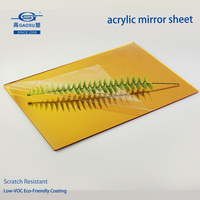 Panneau PMMA flexible et réfléchissant de 1 mm, feuille de miroir acrylique dorée pour la décoration murale, les loisirs créatifs et la signalétique