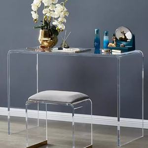 Tabouret <span class=keywords><strong>de</strong></span> coiffeuse en acrylique transparent au design moderne intégré pour le maquillage <span class=keywords><strong>de</strong></span> la chambre à coucher pour le salon Vente en gros - Product Image 4
