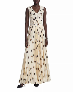 2024 Winter Custom Elegant High Waist Plus Size Polka Dot <strong>Pleated</strong> Chiffon <strong>Maxi</strong> <strong>Skirt</strong> for Women - Product Image 4