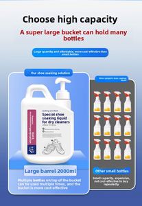 Nettoyant Moussant Sans Rinçage 2000ml pour Chaussures, Éliminateur de Jaunissement et Blanchissant pour Ateliers de Nettoyage à Sec, Liquide de Nettoyage pour Baskets Blanches en Maille - Product Image 6