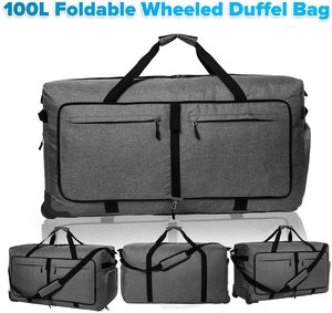 Bolsa de lona con ruedas personalizada Equipaje-100L Bolsa de lona con ruedas grande Bolsa de lona plegable de <span class=keywords><strong>30</strong></span> pulgadas para viajes - Product Image 2