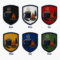 Badge brodé 3D personnalisé pour tasse de camping, mug de camping, ou comme emblème de feu de camp, pour veste, sac à dos, ou comme cadeau d'extérieur