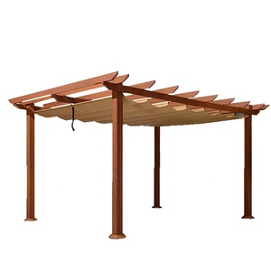 Pérgola de energía solar de jardín Enrejado de uva de aluminio Grano de lujo Morden al aire libre con sombrilla retráctil Gazebo - Product Image 1