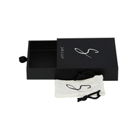Boîtes cadeaux personnalisées haut de gamme noires pour bijoux, en carton avec lamination mate, tiroir coulissant pour bijoux, boucles d'oreilles, bagues, bracelets