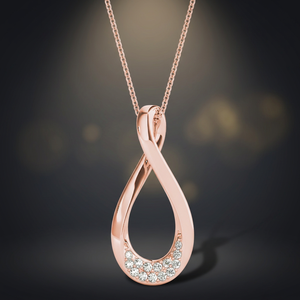 Collar de Diamantes Cultivados en Laboratorio con Forma de Lágrima Infinita para Mujer, Oro de 10K, 14K, 18K, Plata 925, 935, Regalo de Aniversario y Boda - Product Image 1