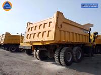 Camion benne minier poids lourd Weichai 70 tonnes, boîte de vitesses manuelle rapide, diesel, transmission 6x4, Euro 3, caméra arrière gauche d'occasion