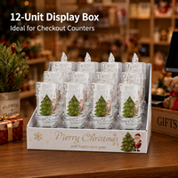 Mini bougie LED de Noël de 10 cm, 7 couleurs changeantes, écologique, transparente comme du cristal, décoration d'arbre, décoration de la maison, décoration Diwali