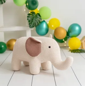 独家设计奢华家庭装饰儿童礼品婴儿房米色毛绒大象玩具