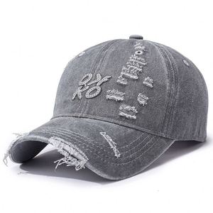 Casquette de baseball unisexe en jean style rétro américain avec broderie 3D, finition délavée, boucle métallique – Printemps/Été, décontractée et polyvalente - Product Image 6