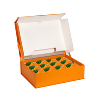 Op maat gemaakte magnetische flip-bookvormige fruitgeschenkdozen met matte laminatie, embossing, bronzing, recycleerbaar karton, stevige dozen voor voedsel