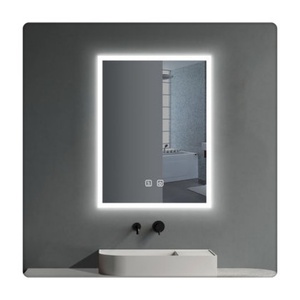 Miroir mural de salle de bain étanche à LED intelligent, idéal pour hôtels, avec cadre en surface solide, miroir décoratif - Grande Vente - Product Image 5