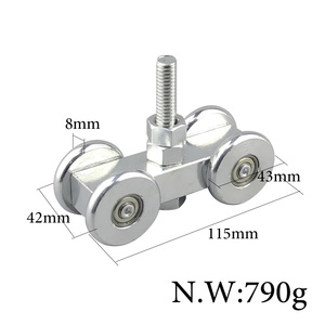 Quadratischer Stahl 4-Rad Schwerlast-Schiebetür-<span class=keywords><strong>Roller</strong></span> Modernes Außendesign Hängende Schienenrolle Langlebig Geräuscharm 8mm - Product Image 2