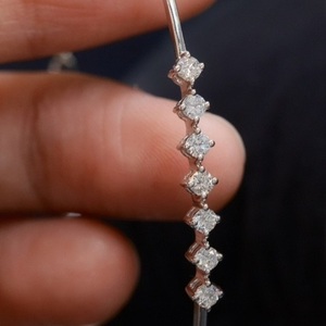 สร้อยข้อมือทองคำขาว 18K แท้ ประดับเพชรธรรมชาติทรงปรินเซสคัท คอลเลคชั่น Xinfly สร้อยข้อมือทองคำสำหรับผู้หญิง หรูหราสำหรับทุกวัน - Product Image 3