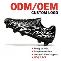 Chaussures de football unisexes pour adolescents à tige basse, tige synthétique, semelle intermédiaire en gel, crampons AG longs/cluster, chaussures de football professionnelles, doublure en mesh