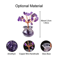 Sinyore En gros Gravier de cristal énergétique de guérison, copeaux pour base de mini-bouquet, décoration d'arbre, thème Amour Feng Shui, DIY