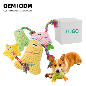 Grosir anjing peliharaan besar mainan tali pelatihan sikat gigi Anjing Ramah Lingkungan Mewah tahan lama pembersih gigi tali katun mengunyah mainan anjing - Product Image 1