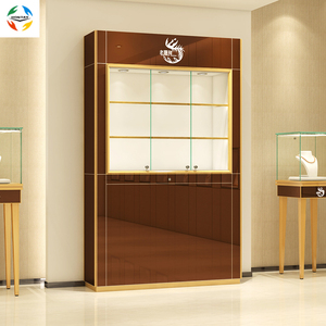 Cadre en aluminium de décoration de magasin de gros d'usine 2 étagères en verre vitrine de <span class=keywords><strong>bijou</strong></span> d'éclairage de tache - Product Image 1