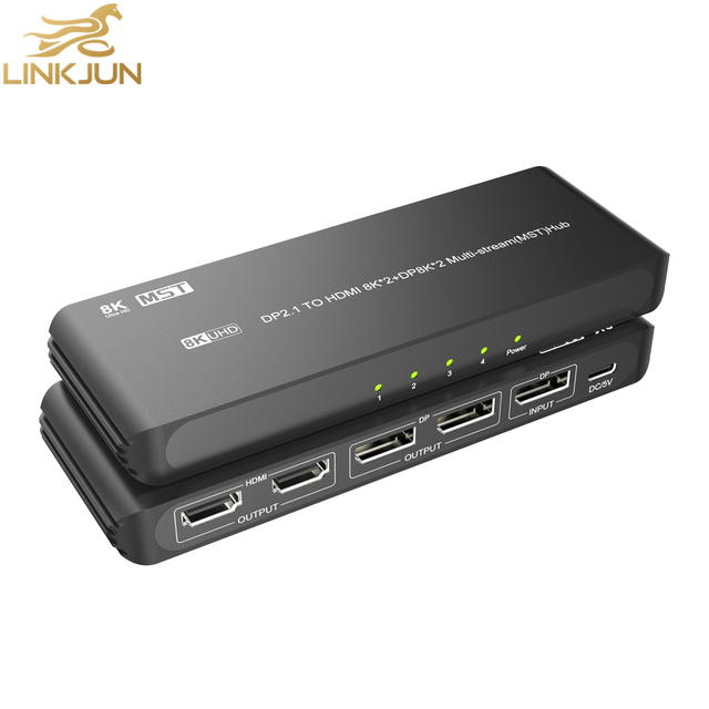 Hot Selling A481 8K  DP Splitter 1 Input Dp*2 Hdmi*2  Output 8K/60Hz Converter Laptop Repeater  Hub DP Cable for Monitor HDTV