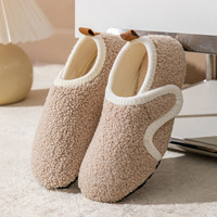Chaussons d'intérieur tricotés à bout fermé, doublure polaire chaude pour l'hiver, semelle antidérapante en TPR, unisexe, pour couple, vente en gros