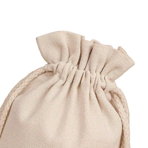 Reusable <b>Small</b> <b>Canvas</b> <b>Bag</b> Drawstring Beige Rice Coffee Bean Storage Drawstring <b>Bag</b> with logo - Product Image 3