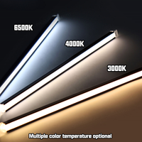 Éclairage LED sans soudure pour étagère en verre, profilé en aluminium découpable, lampe linéaire à clipser sur bande LED pour panneau de verre, vitrine à vin