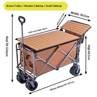 Chariot de camping tout-terrain robuste à 12 roulements, style pick-up, avec hayon extensible, pour commande en gros 40HQ, direct usine