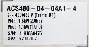 ACS4800404A14 v20507 ตัวแปลงความถี่ PLC - Product Image 1