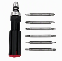 Kit de tournevis à cliquet 12 en 1 avec embouts à dégagement rapide, 6 embouts double-face en CR-V pour la réparation de téléphones, ordinateurs portables et appareils électroniques