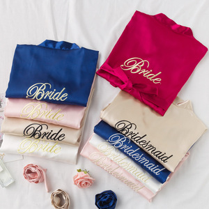 Kimono da Sposa in Offerta Speciale, Vestito Lungo con Collo all'Americana per Damigelle, Vestaglia da Sposa, Vendita all'Ingrosso - Product Image 4