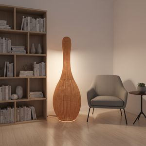 Lámpara de Pie Moderna de Estilo Coreano con Pantalla Tejida, Lámpara de Bambú para Decoración de Habitaciones de Hotel - Product Image 2