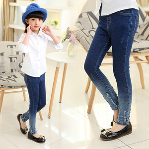 Hot cinese Aliexpress Shopping Online nuovi prodotti fornitura inverno indossa <span class=keywords><strong>Jeans</strong></span> elasticizzati alla moda bambina di 8 anni - Product Image 3