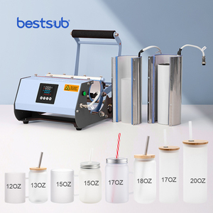<span class=keywords><strong>BestSub</strong></span> 30oz 20oz 13oz 18oz 2 en 1 Transfert Sublimation Tasse à café en verre droite et fine Machine à presser à chaud - Product Image 1