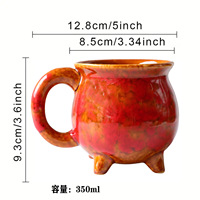 Mug en céramique fantaisie « Chaudron de Sorcière Magique » pour fête d'Halloween, 300 ml, écologique, compatible lave-vaisselle et micro-ondes, pour café/thé
