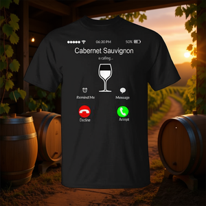 T-shirt Cabernet Sauvignon pour les amateurs de vin, design de costume, taille adulte unisexe - Product Image 3