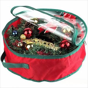Protégez vos décorations de Noël avec des sacs de rangement transparents pour couronnes avec fermetures éclair robustes - Product Image 5