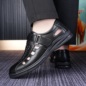 Sandales de luxe pour hommes, style business, dessus en PU souple, pour l'hiver, le bureau, la marche et la plage, chaussures décontractées d'extérieur, taille 46/47 - Product Image 5