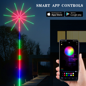 900LEDs fuegos artificiales forma LED RGBIC <span class=keywords><strong>luces</strong></span> 12V música sincronización de sonido para decoraciones de fiestas al aire libre Navidad Control remoto fuegos artificiales - Product Image 4