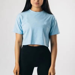 เสื้อกล้ามผู้หญิงขายส่งสำหรับฤดูร้อน เสื้อแขนสั้นสไตล์ลำลอง เสื้อครอปท็อปผู้หญิง ผ้าฝ้าย 100% - Product Image 1