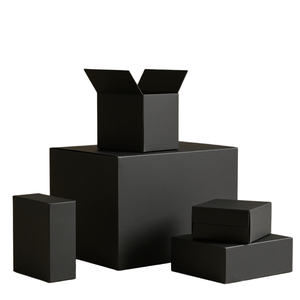 <span class=keywords><strong>Caja</strong></span> de cartón de envío de papel Kraft corrugado RSC de 3/5 capas negro mate logotipo personalizado laminación mate en relieve UV ecológico - Product Image 5