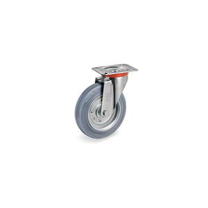 TELLURE ROTA - 234610 Ruedas de goma que no dejan marcas, discos de acero prensado, soporte de placa superior giratoria tipo NL-ancho de rueda 40mm, Ø 16 - Product Image 1