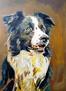 Lukisan impresionis 100% buatan tangan potret anjing peliharaan di atas kanvas produk hadiah subjek hewan unik - Product Image 2