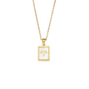 Ebay Dropshipping argento Sterling 925 placcato oro 18 carati gioielli segno zodiacale collana <span class=keywords><strong>ariete</strong></span> per le donne - Product Image 1