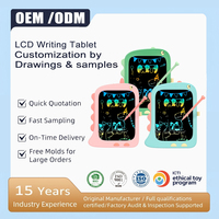 Set Gambar Anak Kustom 8.5" Tablet LCD Warna-warni untuk Anak-anak, Papan Gambar Dinosaurus Lucu, Papan Coretan yang Dapat Dihapus untuk Balita