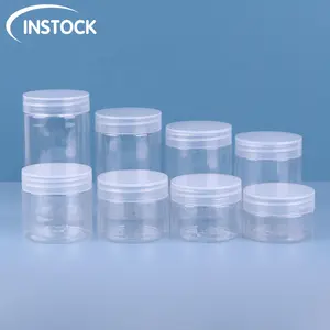 Tarros de plástico para galletas con tapas, envases cosméticos para loción, 30/40/50/60/80/100/120/150ml