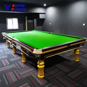 Grosir Pabrik Ukuran Standar 12ft 10ft Superpower Steel Cushion Snooker Meja Biliar untuk Dijual