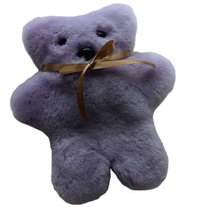 Urso de pelúcia infantil de lã personalizado 2024 urso liso brinquedo de pele de carneiro