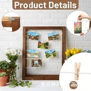 Foldable Wooden Photo Display Stand Solid Wood Freestanding <b>Frame</b> Rectangle Vertical Tabletop Living Room Bedroom - Product Image 2